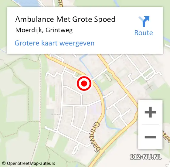 Locatie op kaart van de 112 melding: Ambulance Met Grote Spoed Naar Moerdijk, Grintweg op 6 oktober 2024 17:54