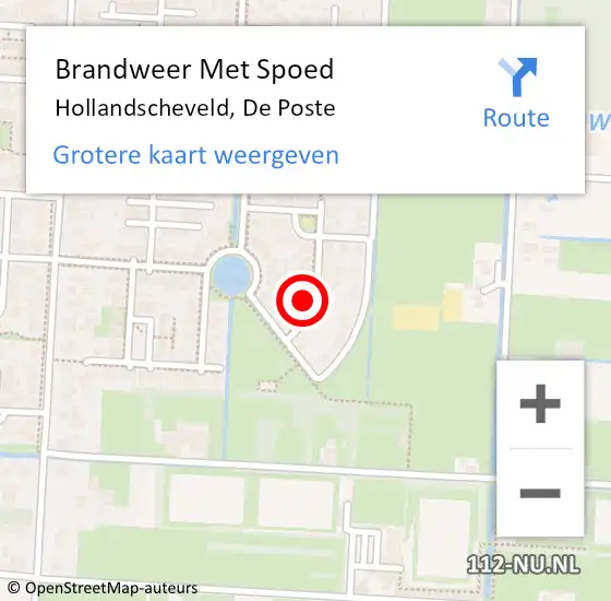 Locatie op kaart van de 112 melding: Brandweer Met Spoed Naar Hollandscheveld, De Poste op 6 oktober 2024 18:11