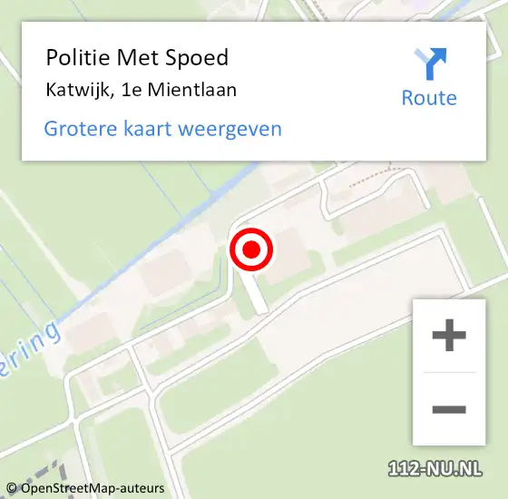 Locatie op kaart van de 112 melding: Politie Met Spoed Naar Katwijk, 1e Mientlaan op 6 oktober 2024 18:15