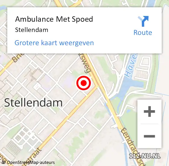 Locatie op kaart van de 112 melding: Ambulance Met Spoed Naar Stellendam op 6 oktober 2024 18:50