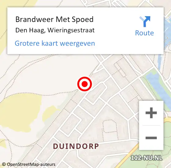 Locatie op kaart van de 112 melding: Brandweer Met Spoed Naar Den Haag, Wieringsestraat op 6 oktober 2024 19:36