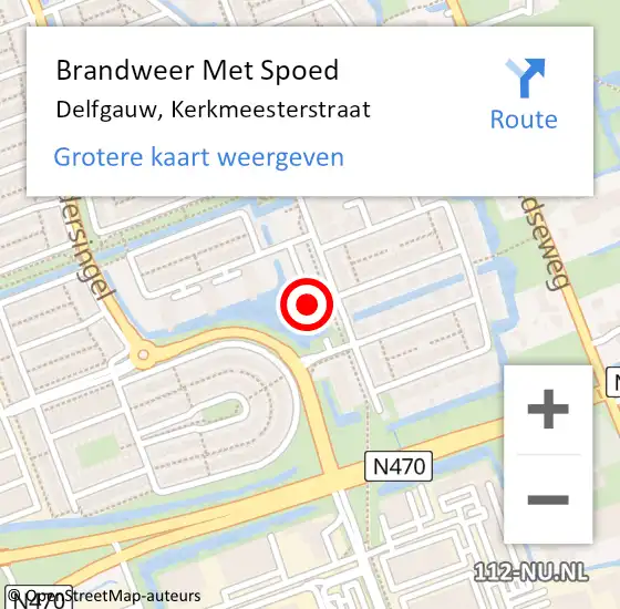 Locatie op kaart van de 112 melding: Brandweer Met Spoed Naar Delfgauw, Kerkmeesterstraat op 6 oktober 2024 20:12