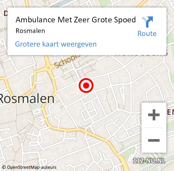 Locatie op kaart van de 112 melding: Ambulance Met Zeer Grote Spoed Naar Rosmalen op 6 oktober 2024 20:35