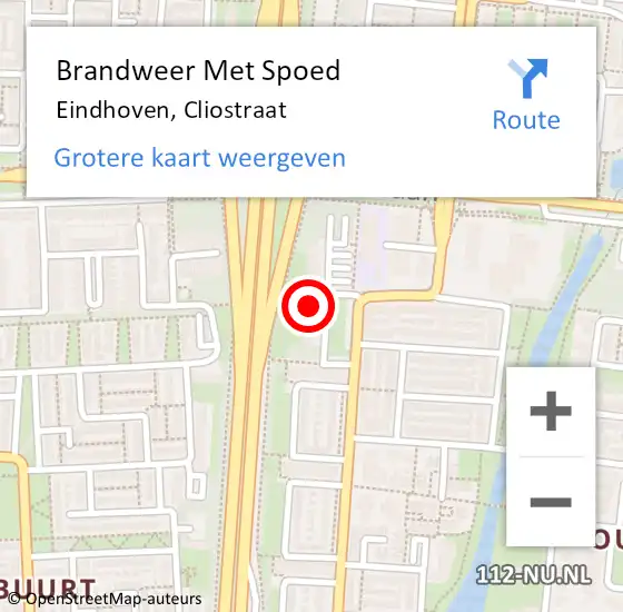 Locatie op kaart van de 112 melding: Brandweer Met Spoed Naar Eindhoven, Cliostraat op 6 oktober 2024 20:56