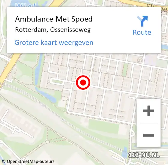 Locatie op kaart van de 112 melding: Ambulance Met Spoed Naar Rotterdam, Ossenisseweg op 6 oktober 2024 21:19