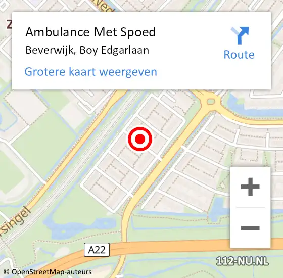 Locatie op kaart van de 112 melding: Ambulance Met Spoed Naar Beverwijk, Boy Edgarlaan op 6 oktober 2024 21:28