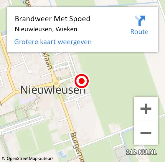 Locatie op kaart van de 112 melding: Brandweer Met Spoed Naar Nieuwleusen, Wieken op 6 oktober 2024 21:29