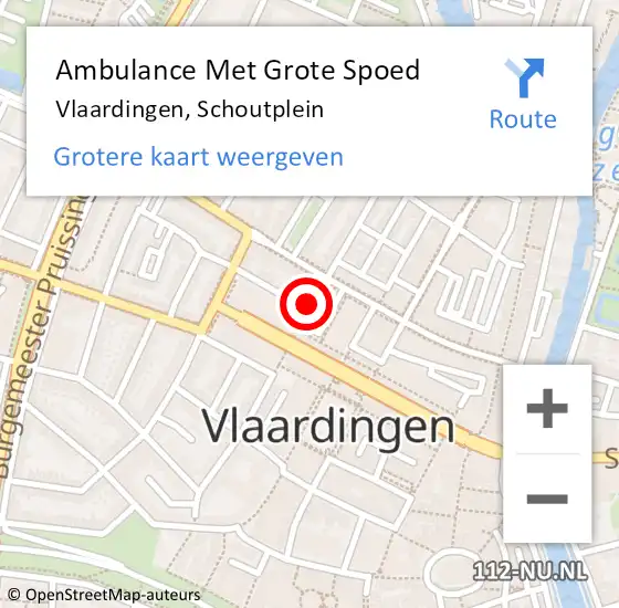 Locatie op kaart van de 112 melding: Ambulance Met Grote Spoed Naar Vlaardingen, Schoutplein op 6 oktober 2024 21:41