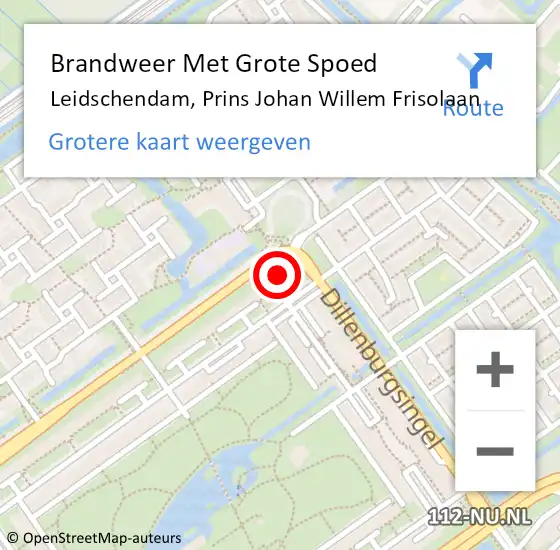 Locatie op kaart van de 112 melding: Brandweer Met Grote Spoed Naar Leidschendam, Prins Johan Willem Frisolaan op 6 oktober 2024 22:27