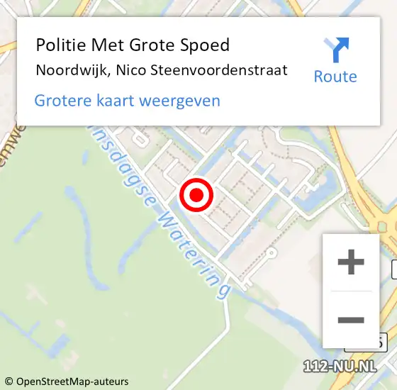 Locatie op kaart van de 112 melding: Politie Met Grote Spoed Naar Noordwijk, Nico Steenvoordenstraat op 6 oktober 2024 23:26