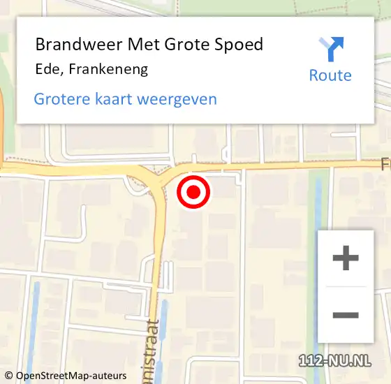 Locatie op kaart van de 112 melding: Brandweer Met Grote Spoed Naar Ede, Frankeneng op 7 oktober 2024 00:02