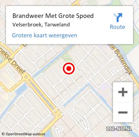 Locatie op kaart van de 112 melding: Brandweer Met Grote Spoed Naar Velserbroek, Tarweland op 7 oktober 2024 00:45