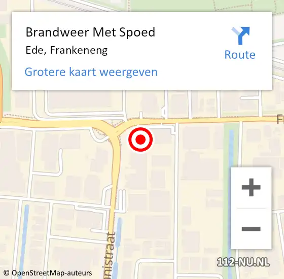 Locatie op kaart van de 112 melding: Brandweer Met Spoed Naar Ede, Frankeneng op 7 oktober 2024 00:46