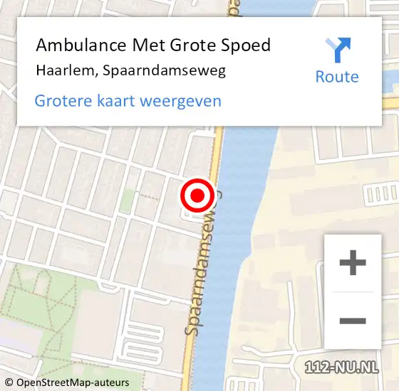 Locatie op kaart van de 112 melding: Ambulance Met Grote Spoed Naar Haarlem, Spaarndamseweg op 7 oktober 2024 02:15