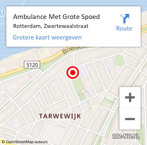 Locatie op kaart van de 112 melding: Ambulance Met Grote Spoed Naar Rotterdam, Zwartewaalstraat op 7 oktober 2024 03:16