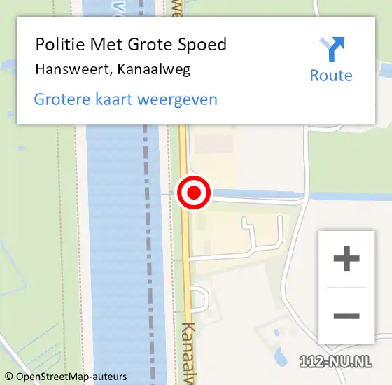 Locatie op kaart van de 112 melding: Politie Met Grote Spoed Naar Hansweert, Kanaalweg op 7 oktober 2024 07:23