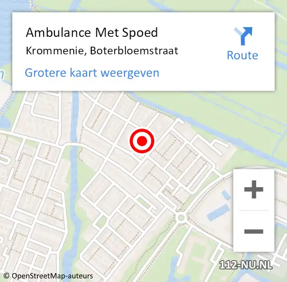 Locatie op kaart van de 112 melding: Ambulance Met Spoed Naar Krommenie, Boterbloemstraat op 7 oktober 2024 08:29