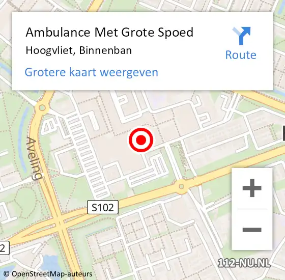 Locatie op kaart van de 112 melding: Ambulance Met Grote Spoed Naar Hoogvliet, Binnenban op 7 oktober 2024 08:30