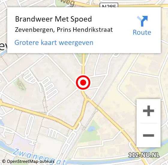 Locatie op kaart van de 112 melding: Brandweer Met Spoed Naar Zevenbergen, Prins Hendrikstraat op 7 oktober 2024 08:31