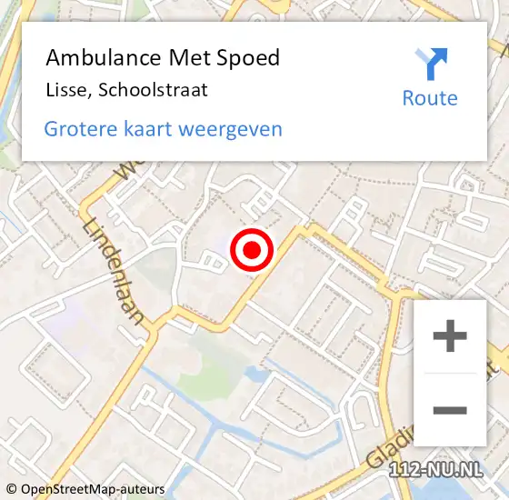 Locatie op kaart van de 112 melding: Ambulance Met Spoed Naar Lisse, Schoolstraat op 7 oktober 2024 09:21