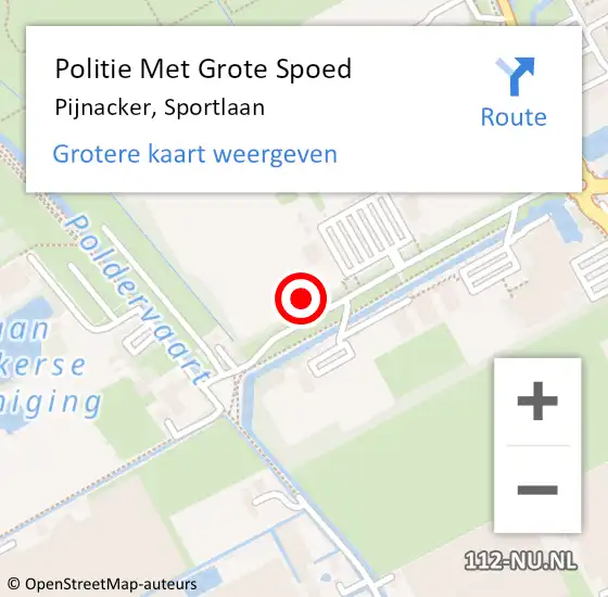 Locatie op kaart van de 112 melding: Politie Met Grote Spoed Naar Pijnacker, Sportlaan op 7 oktober 2024 09:22