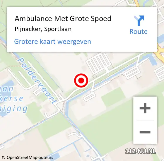 Locatie op kaart van de 112 melding: Ambulance Met Grote Spoed Naar Pijnacker, Sportlaan op 7 oktober 2024 09:22