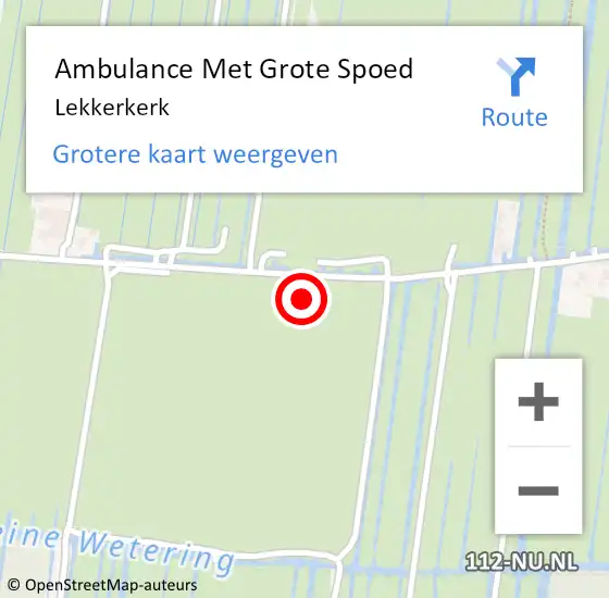 Locatie op kaart van de 112 melding: Ambulance Met Grote Spoed Naar Lekkerkerk op 7 oktober 2024 09:35