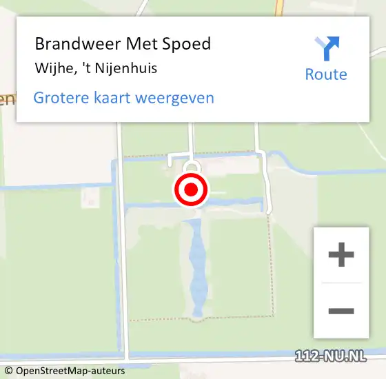 Locatie op kaart van de 112 melding: Brandweer Met Spoed Naar Wijhe, 't Nijenhuis op 7 oktober 2024 10:15