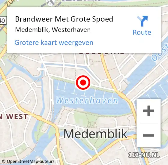 Locatie op kaart van de 112 melding: Brandweer Met Grote Spoed Naar Medemblik, Westerhaven op 7 oktober 2024 10:42