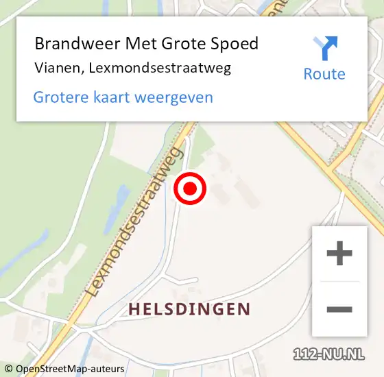 Locatie op kaart van de 112 melding: Brandweer Met Grote Spoed Naar Vianen, Lexmondsestraatweg op 7 oktober 2024 10:57