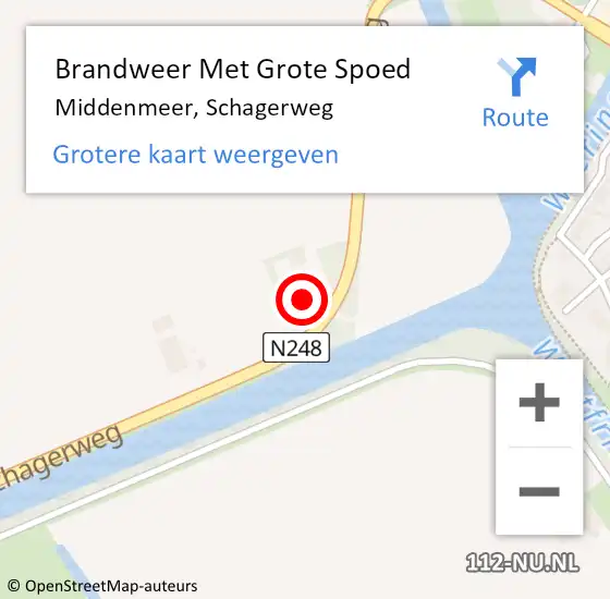 Locatie op kaart van de 112 melding: Brandweer Met Grote Spoed Naar Middenmeer, Schagerweg op 7 oktober 2024 10:57