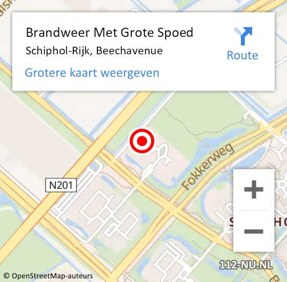 Locatie op kaart van de 112 melding: Brandweer Met Grote Spoed Naar Rijswijk, Beechavenue op 7 oktober 2024 10:58