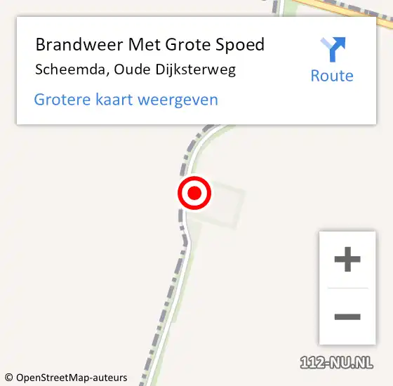 Locatie op kaart van de 112 melding: Brandweer Met Grote Spoed Naar Scheemda, Oude Dijksterweg op 7 oktober 2024 11:02