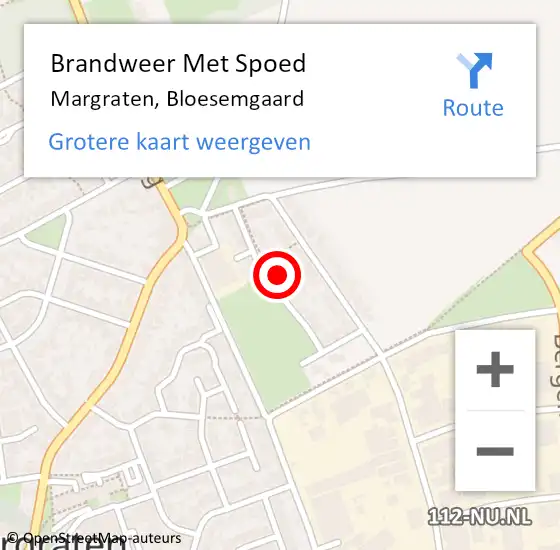 Locatie op kaart van de 112 melding: Brandweer Met Spoed Naar Margraten, Bloesemgaard op 7 oktober 2024 11:12