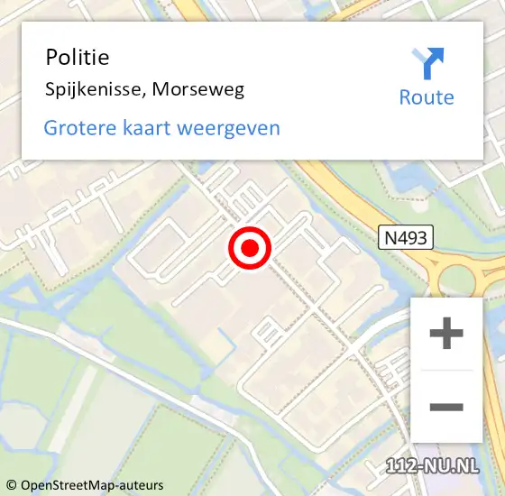 Locatie op kaart van de 112 melding: Politie Spijkenisse, Morseweg op 7 oktober 2024 11:16