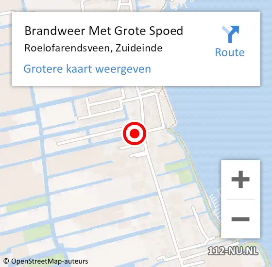 Locatie op kaart van de 112 melding: Brandweer Met Grote Spoed Naar Roelofarendsveen, Zuideinde op 7 oktober 2024 11:19