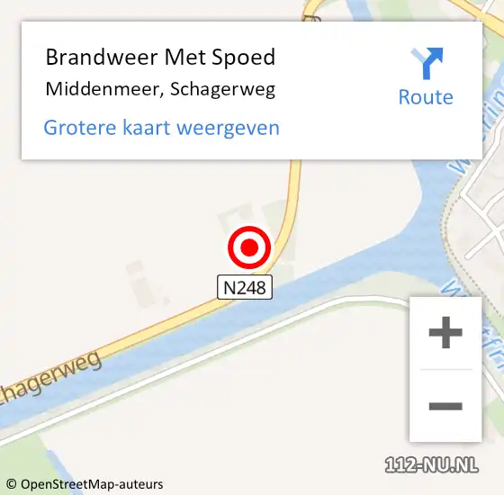 Locatie op kaart van de 112 melding: Brandweer Met Spoed Naar Middenmeer, Schagerweg op 7 oktober 2024 11:41