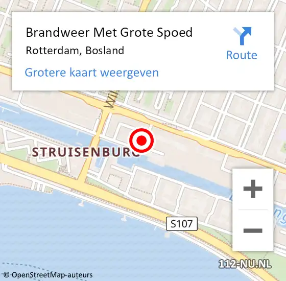 Locatie op kaart van de 112 melding: Brandweer Met Grote Spoed Naar Rotterdam, Bosland op 7 oktober 2024 11:44