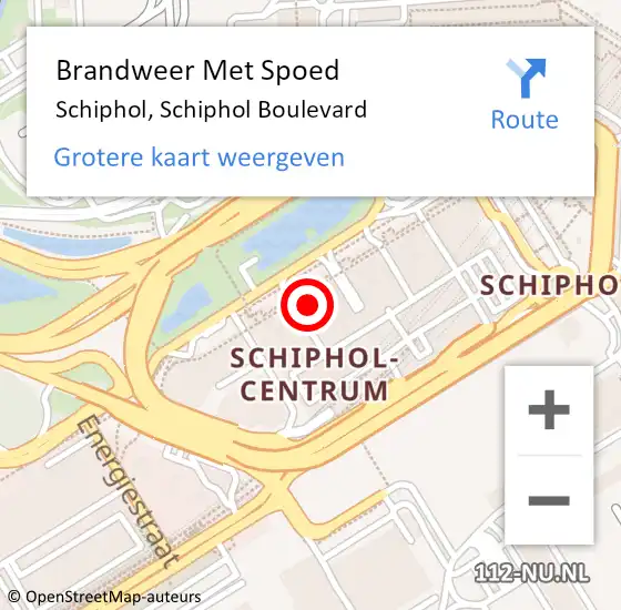 Locatie op kaart van de 112 melding: Brandweer Met Spoed Naar Schiphol, Schiphol Boulevard op 7 oktober 2024 12:05