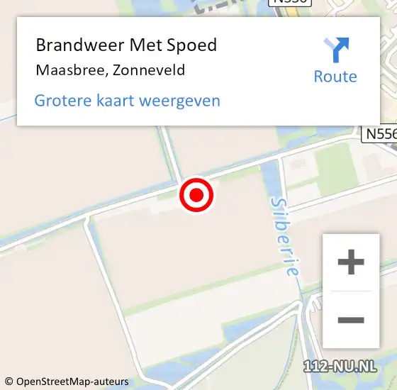 Locatie op kaart van de 112 melding: Brandweer Met Spoed Naar Maasbree, Zonneveld op 7 oktober 2024 12:07