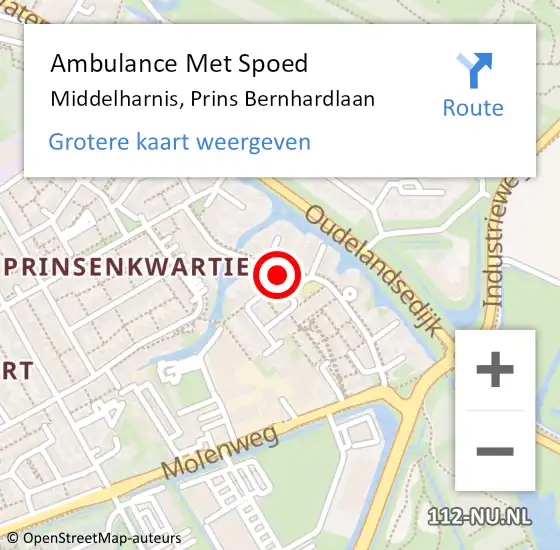 Locatie op kaart van de 112 melding: Ambulance Met Spoed Naar Middelharnis, Prins Bernhardlaan op 7 oktober 2024 12:08