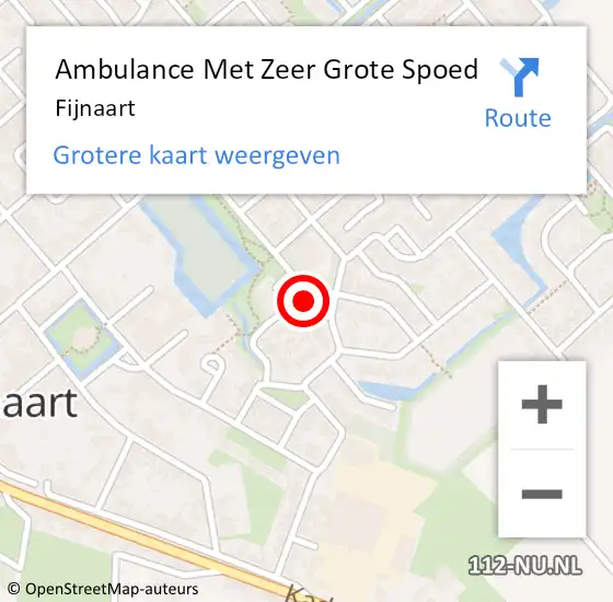 Locatie op kaart van de 112 melding: Ambulance Met Zeer Grote Spoed Naar Fijnaart op 7 oktober 2024 12:58