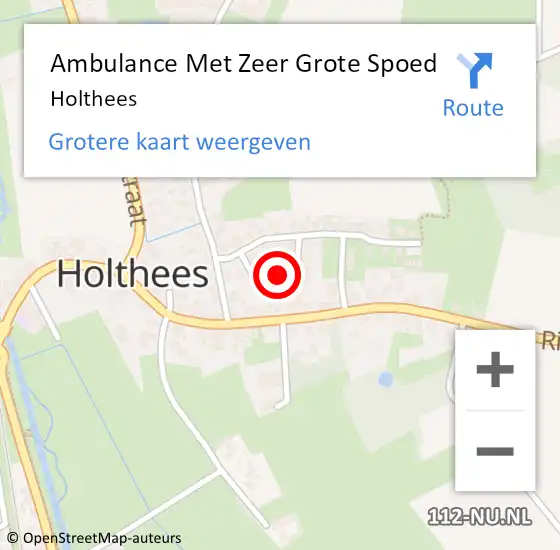 Locatie op kaart van de 112 melding: Ambulance Met Zeer Grote Spoed Naar Holthees op 7 oktober 2024 13:07