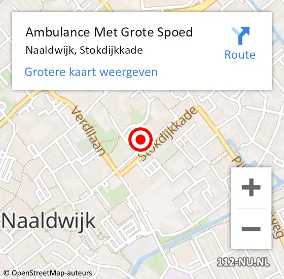 Locatie op kaart van de 112 melding: Ambulance Met Grote Spoed Naar Naaldwijk, Stokdijkkade op 7 oktober 2024 13:29