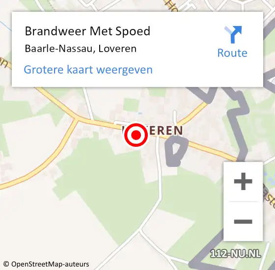 Locatie op kaart van de 112 melding: Brandweer Met Spoed Naar Baarle-Nassau, Loveren op 7 oktober 2024 13:40