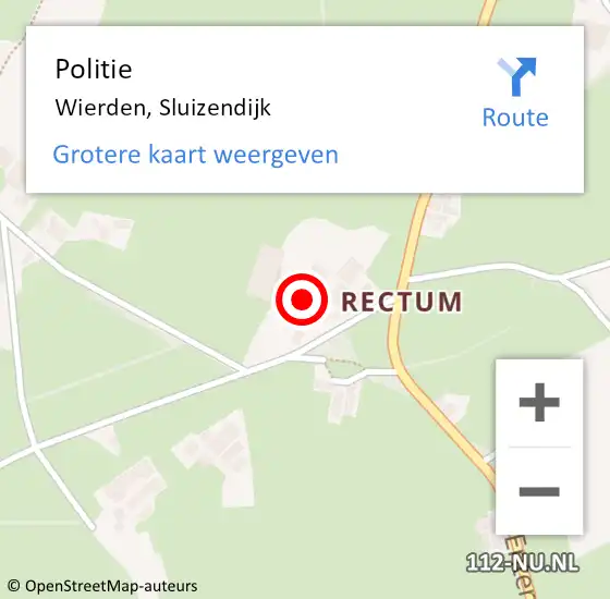 Locatie op kaart van de 112 melding: Politie Wierden, Sluizendijk op 7 oktober 2024 13:44