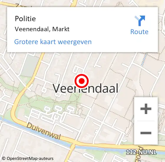 Locatie op kaart van de 112 melding: Politie Veenendaal, Markt op 7 oktober 2024 14:02