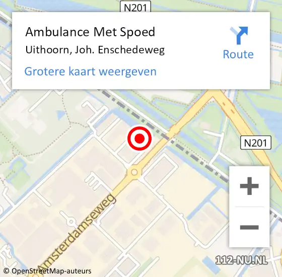 Locatie op kaart van de 112 melding: Ambulance Met Spoed Naar Uithoorn, Joh. Enschedeweg op 7 oktober 2024 14:07