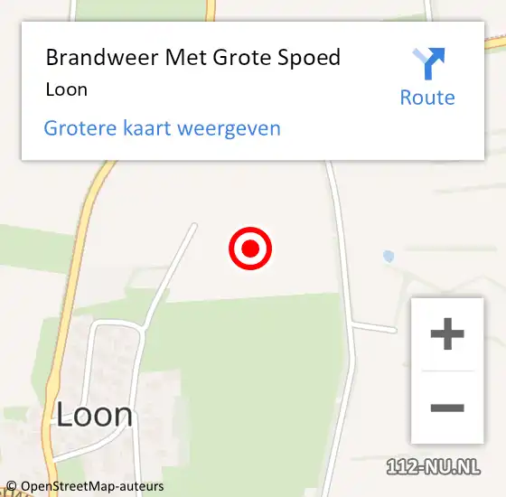 Locatie op kaart van de 112 melding: Brandweer Met Grote Spoed Naar Loon op 7 oktober 2024 14:18