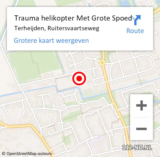 Locatie op kaart van de 112 melding: Trauma helikopter Met Grote Spoed Naar Terheijden, Ruitersvaartseweg op 7 oktober 2024 14:33